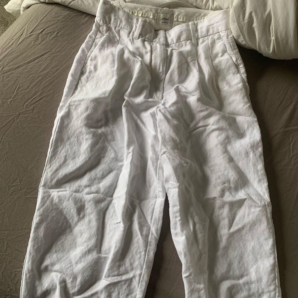 Aritzia carrot linen pant